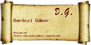 Daróczi Gábor névjegykártya